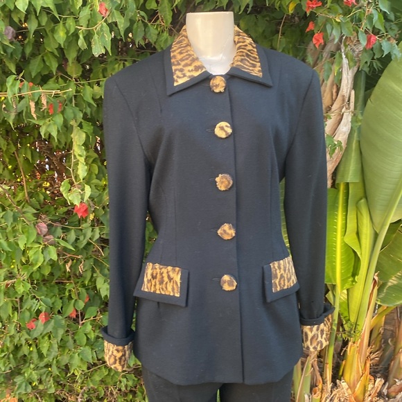 HIGH DRAMA 2 PC PANTS SUITE BLACK COLOR. - Picture 2 of 16